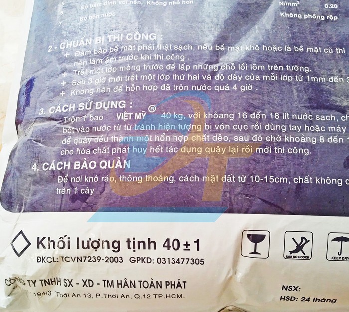 Bột tr&eacute;t tường nội thất Việt Mỹ 40kg  VietMy | Gi&aacute; rẻ nhất - C&ocirc;ng Ty TNHH Thương Mại Dịch Vụ Đạt T&acirc;m