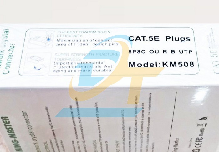 Đầu bấm mạng RJ45 Cat 5E King-Master KM508 (Hộp 100 c&aacute;i)  KING-MASTER | Gi&aacute; rẻ nhất - C&ocirc;ng Ty TNHH Thương Mại Dịch Vụ Đạt T&acirc;m
