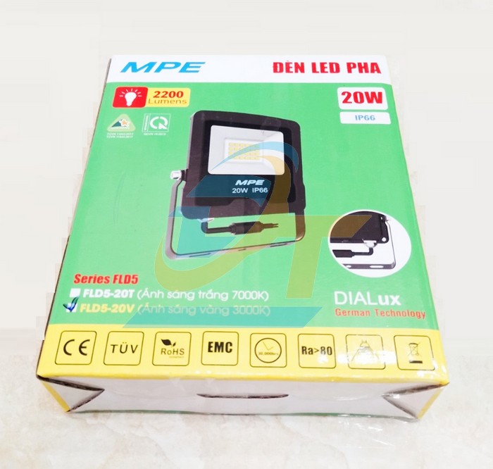 Đ&egrave;n Led pha 20W 3000K MPE FLD5-20V  MPE | Gi&aacute; rẻ nhất - C&ocirc;ng Ty TNHH Thương Mại Dịch Vụ Đạt T&acirc;m