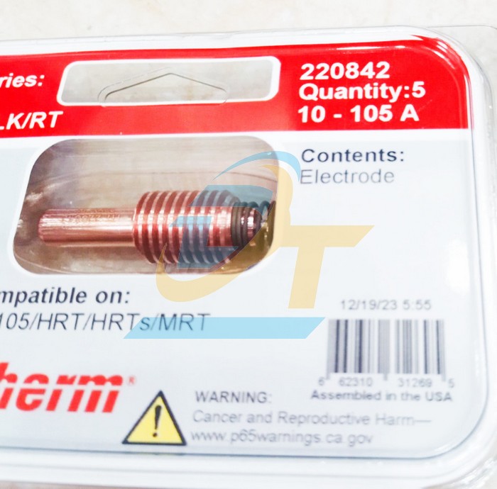 Điện cực Plasma 10-105A PMX45XP/65/85/105/HRT/HRTs/MRT Hypertherm 220842  HYPERTHERM | Gi&aacute; rẻ nhất - C&ocirc;ng Ty TNHH Thương Mại Dịch Vụ Đạt T&acirc;m