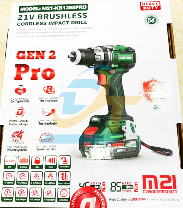 M&aacute;y khoan động lực d&ugrave;ng pin 21V Dekton M21-KB1385PRO (Kh&ocirc;ng bao gồm pin sạc)  DEKTON | Gi&aacute; rẻ nhất - C&ocirc;ng Ty TNHH Thương Mại Dịch Vụ Đạt T&acirc;m