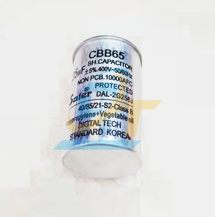 Tụ nh&ocirc;m 400V Saier CBB65 25uF  Saier | Gi&aacute; rẻ nhất - C&ocirc;ng Ty TNHH Thương Mại Dịch Vụ Đạt T&acirc;m