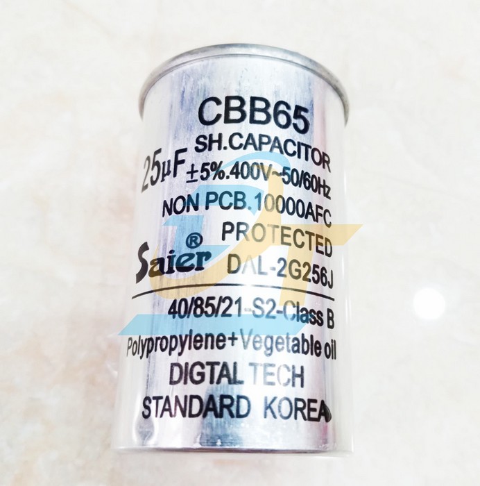 Tụ nh&ocirc;m 400V Saier CBB65 25uF  Saier | Gi&aacute; rẻ nhất - C&ocirc;ng Ty TNHH Thương Mại Dịch Vụ Đạt T&acirc;m