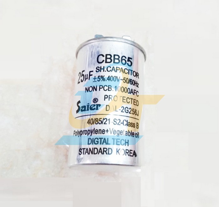 Tụ nh&ocirc;m 400V Saier CBB65 25uF  Saier | Gi&aacute; rẻ nhất - C&ocirc;ng Ty TNHH Thương Mại Dịch Vụ Đạt T&acirc;m
