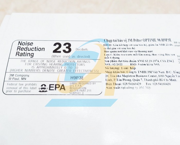 Chụp tai chống ồn 3M H9P3E  3M | Gi&aacute; rẻ nhất - C&ocirc;ng Ty TNHH Thương Mại Dịch Vụ Đạt T&acirc;m