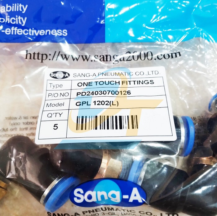 Co nối hơi chữ L phi 12mm - Ren ngo&agrave;i 13mm Sang-A GPL1202  SANG-A | Gi&aacute; rẻ nhất - C&ocirc;ng Ty TNHH Thương Mại Dịch Vụ Đạt T&acirc;m