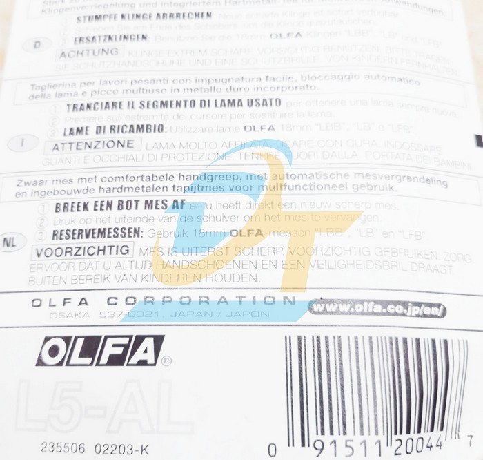 Dao cắt kỹ thuật 18mm Olfa L5-AL  OLFA | Gi&aacute; rẻ nhất - C&ocirc;ng Ty TNHH Thương Mại Dịch Vụ Đạt T&acirc;m