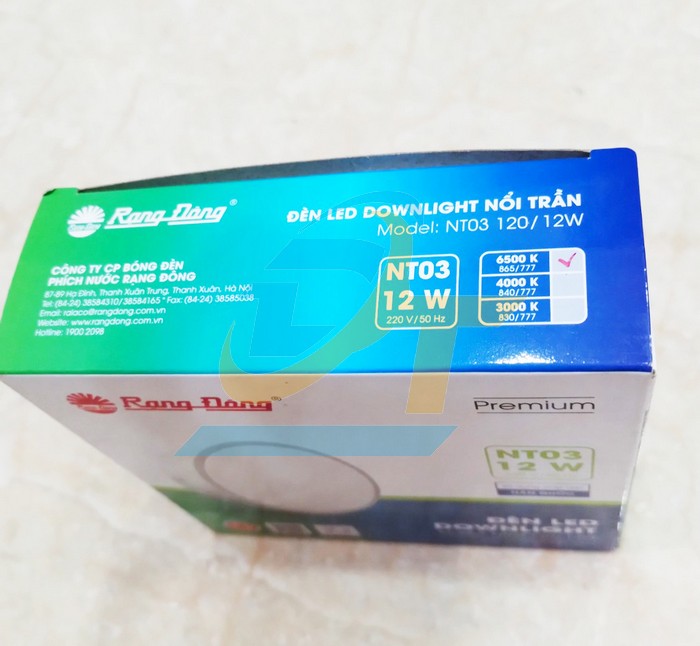 Đ&egrave;n led Downlight ốp trần gắn nổi 120/12W 6500K Rạng Đ&ocirc;ng NT03  RangDong | Gi&aacute; rẻ nhất - C&ocirc;ng Ty TNHH Thương Mại Dịch Vụ Đạt T&acirc;m