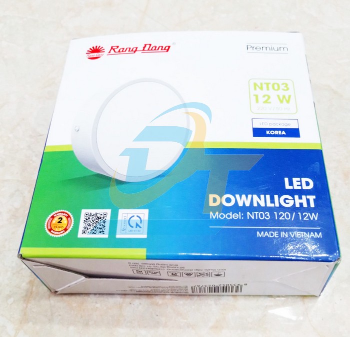 Đ&egrave;n led Downlight ốp trần gắn nổi 120/12W 6500K Rạng Đ&ocirc;ng NT03  RangDong | Gi&aacute; rẻ nhất - C&ocirc;ng Ty TNHH Thương Mại Dịch Vụ Đạt T&acirc;m
