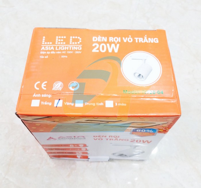 Đ&egrave;n rọi ray vỏ trắng 20W &aacute;nh s&aacute;ng v&agrave;ng Asia RT20-V-04  ASIA | Gi&aacute; rẻ nhất - C&ocirc;ng Ty TNHH Thương Mại Dịch Vụ Đạt T&acirc;m