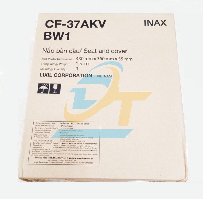 Nắp bồn cầu nhựa Inax CF-37AKV/BW1 - Rơi kh&ocirc;ng &ecirc;m CF-37AKV/BW1 INAX | Gi&aacute; rẻ nhất - C&ocirc;ng Ty TNHH Thương Mại Dịch Vụ Đạt T&acirc;m