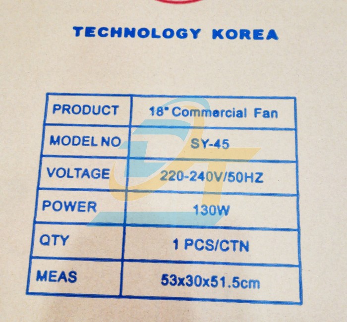 Quạt s&agrave;n c&ocirc;ng nghiệp 450mm 130W 220V Omysu FY-45  OMYSU | Gi&aacute; rẻ nhất - C&ocirc;ng Ty TNHH Thương Mại Dịch Vụ Đạt T&acirc;m