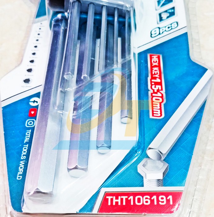 Bộ lục gi&aacute;c hệ m&eacute;t 9 c&acirc;y 1.5-10mm Total THT106191  Total | Gi&aacute; rẻ nhất - C&ocirc;ng Ty TNHH Thương Mại Dịch Vụ Đạt T&acirc;m