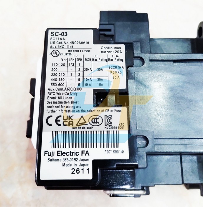 Khởi động từ 3P 9A 220V Fuji SC-03  FUJI | Gi&aacute; rẻ nhất - C&ocirc;ng Ty TNHH Thương Mại Dịch Vụ Đạt T&acirc;m