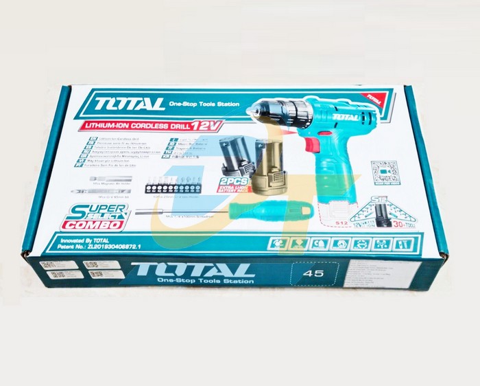 M&aacute;y khoan d&ugrave;ng pin 12V Total TOSLI22111 (K&egrave;m 2 Pin + 1 Sạc)  Total | Gi&aacute; rẻ nhất - C&ocirc;ng Ty TNHH Thương Mại Dịch Vụ Đạt T&acirc;m