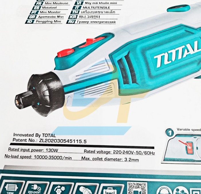 M&aacute;y m&agrave;i khu&ocirc;n mini 3.2mm 130W Total TG513326  Total | Gi&aacute; rẻ nhất - C&ocirc;ng Ty TNHH Thương Mại Dịch Vụ Đạt T&acirc;m
