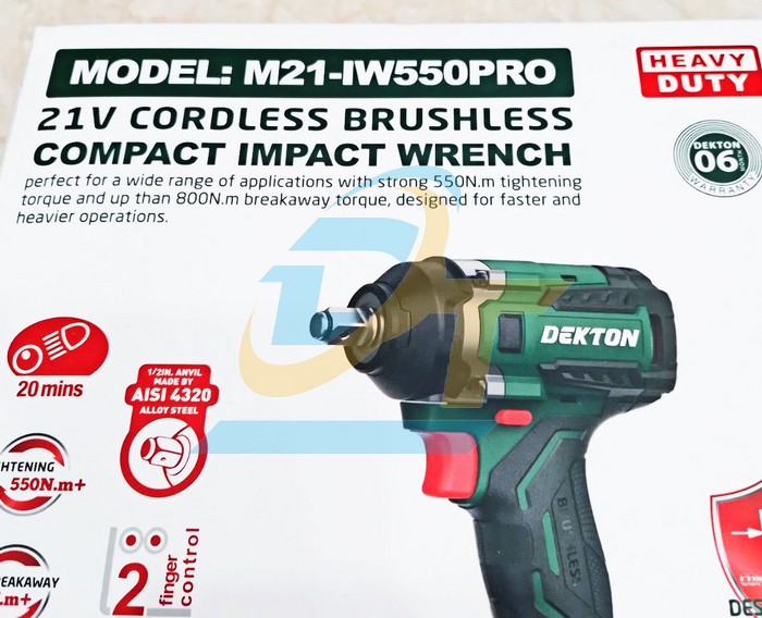 M&aacute;y siết bu l&ocirc;ng d&ugrave;ng pin 21V Dekton M21-IW550PRO (Kh&ocirc;ng bao gồm pin sạc)  DEKTON | Gi&aacute; rẻ nhất - C&ocirc;ng Ty TNHH Thương Mại Dịch Vụ Đạt T&acirc;m