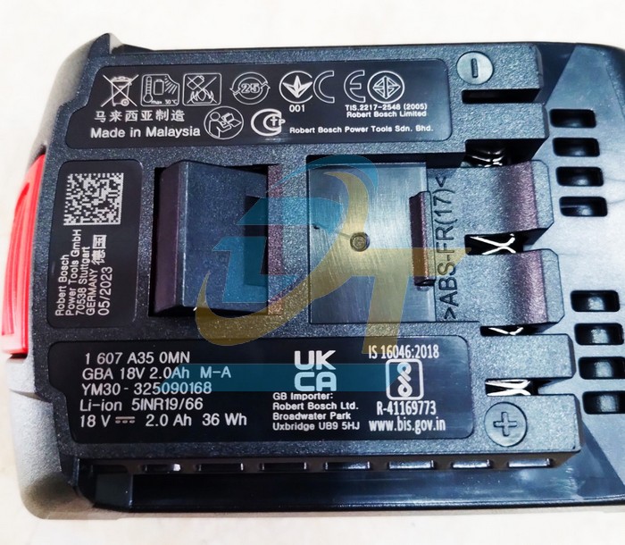 PIN GBA 18V 2.0AH Li-ion Bosch 1600A001CG  Bosch | Gi&aacute; rẻ nhất - C&ocirc;ng Ty TNHH Thương Mại Dịch Vụ Đạt T&acirc;m