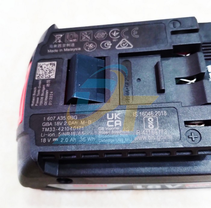 PIN GBA 18V 2.0AH Li-ion Bosch 1600A001CG  Bosch | Gi&aacute; rẻ nhất - C&ocirc;ng Ty TNHH Thương Mại Dịch Vụ Đạt T&acirc;m