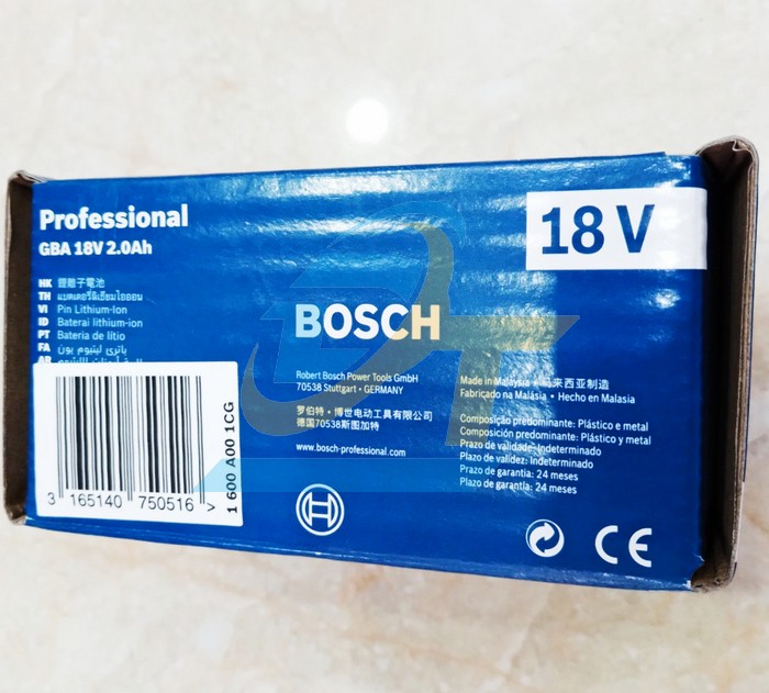 PIN GBA 18V 2.0AH Li-ion Bosch 1600A001CG  Bosch | Gi&aacute; rẻ nhất - C&ocirc;ng Ty TNHH Thương Mại Dịch Vụ Đạt T&acirc;m