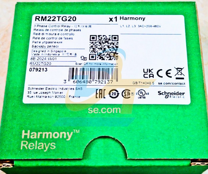 Relay bảo vệ mất pha 3P 208-480V Schneider RM22TG20  SCHNEIDER | Gi&aacute; rẻ nhất - C&ocirc;ng Ty TNHH Thương Mại Dịch Vụ Đạt T&acirc;m