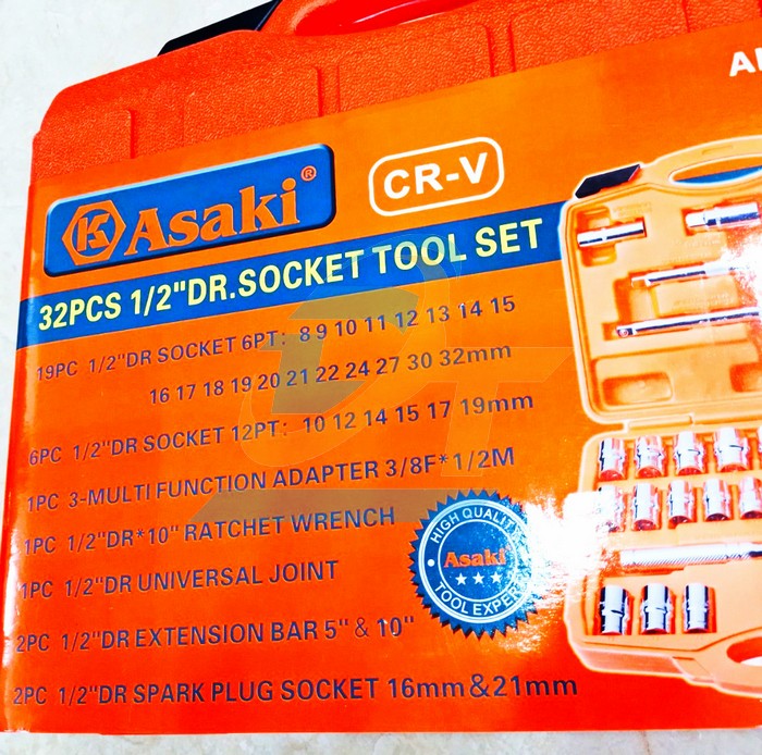 Bộ tu&yacute;p 1/2" 32 chi tiết 8-32mm xi b&oacute;ng Asaki AK-9770 AK-9770 Asaki | Gi&aacute; rẻ nhất - C&ocirc;ng Ty TNHH Thương Mại Dịch Vụ Đạt T&acirc;m