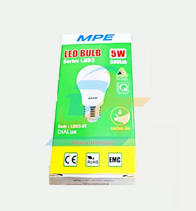 B&oacute;ng đ&egrave;n LED Bulb chống ẩm 5W 6500K 175-265V MPE LBD3-5T  MPE | Gi&aacute; rẻ nhất - C&ocirc;ng Ty TNHH Thương Mại Dịch Vụ Đạt T&acirc;m
