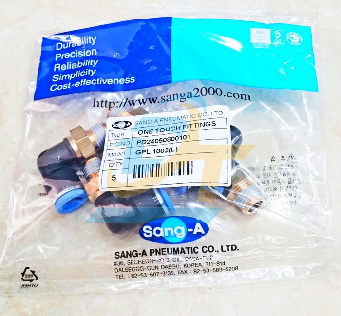 Co nối hơi chữ L phi 10mm - Ren ngo&agrave;i 13mm Sang-A GPL1002  SANG-A | Gi&aacute; rẻ nhất - C&ocirc;ng Ty TNHH Thương Mại Dịch Vụ Đạt T&acirc;m