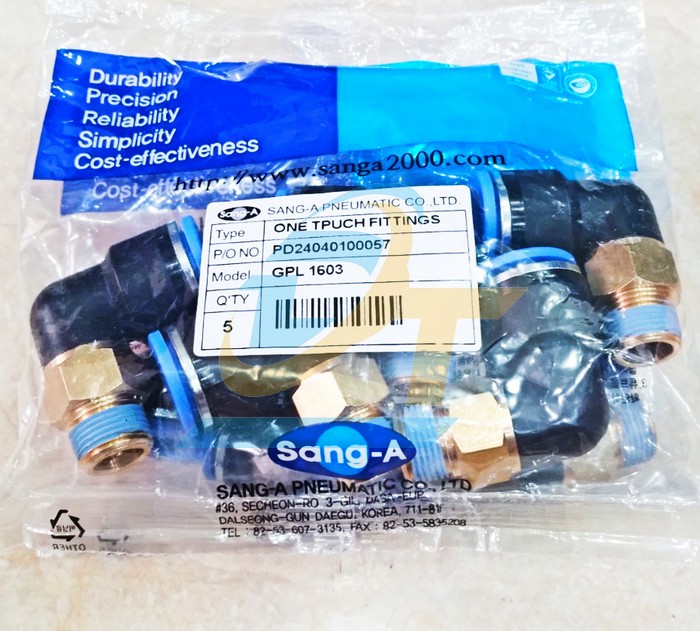 Co nối hơi chữ L phi 16mm - Ren ngo&agrave;i 17mm Sang-A GPL1603  SANG-A | Gi&aacute; rẻ nhất - C&ocirc;ng Ty TNHH Thương Mại Dịch Vụ Đạt T&acirc;m