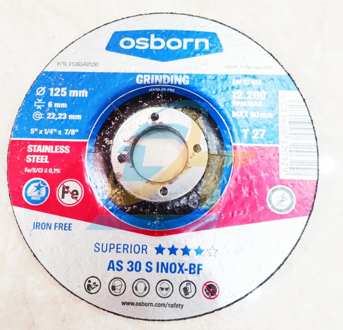 Đ&aacute; m&agrave;i AS 30 S INOX-BF Osborn 125x6x22.23mm  OSBORN | Gi&aacute; rẻ nhất - C&ocirc;ng Ty TNHH Thương Mại Dịch Vụ Đạt T&acirc;m