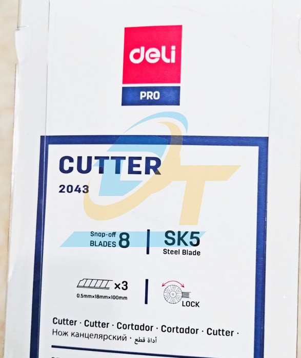 Dao rọc giấy lớn 18mm Deli 2043  DELI | Gi&aacute; rẻ nhất - C&ocirc;ng Ty TNHH Thương Mại Dịch Vụ Đạt T&acirc;m