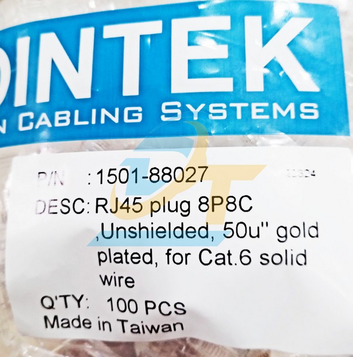 Đầu bấm mạng RJ45 UTP Cat6 Dintek 1501-88027 (Bịch 100 c&aacute;i)  DINTEK | Gi&aacute; rẻ nhất - C&ocirc;ng Ty TNHH Thương Mại Dịch Vụ Đạt T&acirc;m