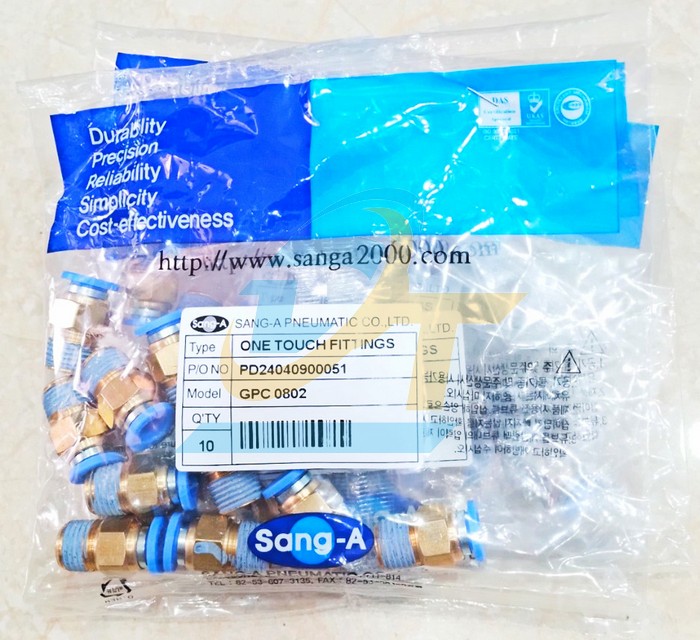 Đầu nối hơi thẳng ren ngo&agrave;i 13 ống 8 Sang-A GPC0802  SANG-A | Gi&aacute; rẻ nhất - C&ocirc;ng Ty TNHH Thương Mại Dịch Vụ Đạt T&acirc;m