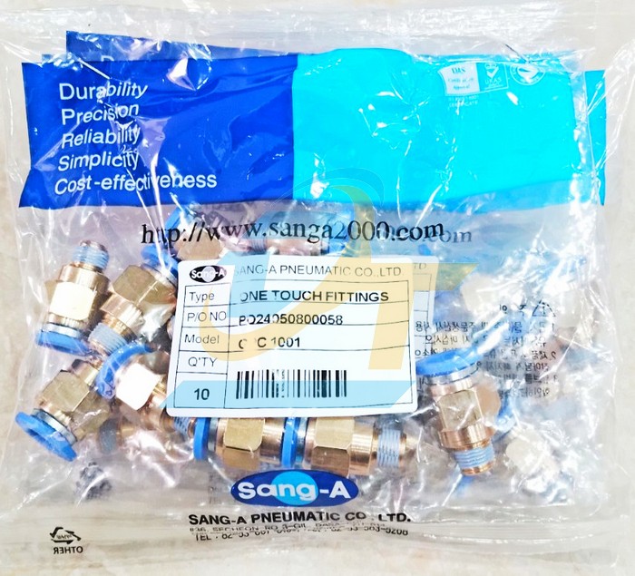 Đầu nối hơi thẳng ren ngo&agrave;i 9.6 ống 10 Sang-A GPC1001  SANG-A | Gi&aacute; rẻ nhất - C&ocirc;ng Ty TNHH Thương Mại Dịch Vụ Đạt T&acirc;m