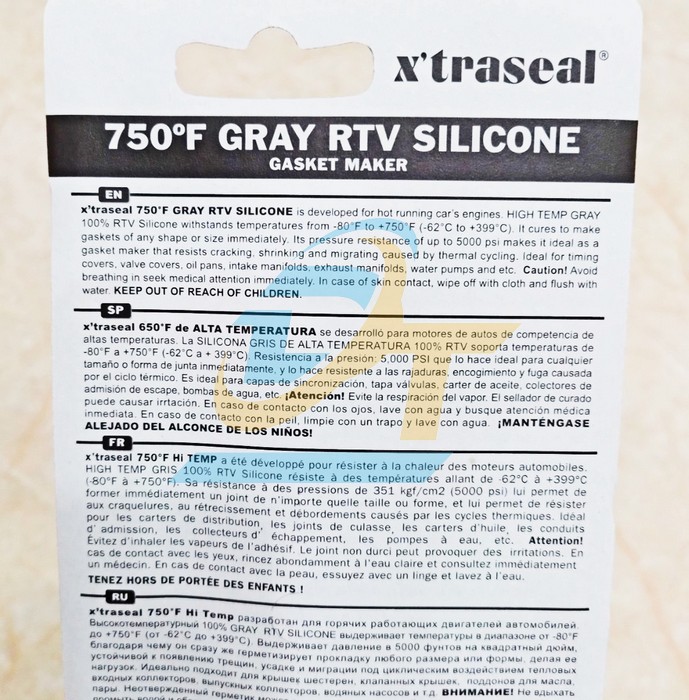 Keo thế ron chịu nhiệt m&agrave;u x&aacute;m X'traseal 750&deg;F Grey RTV 85g  X'TRASEAL | Gi&aacute; rẻ nhất - C&ocirc;ng Ty TNHH Thương Mại Dịch Vụ Đạt T&acirc;m