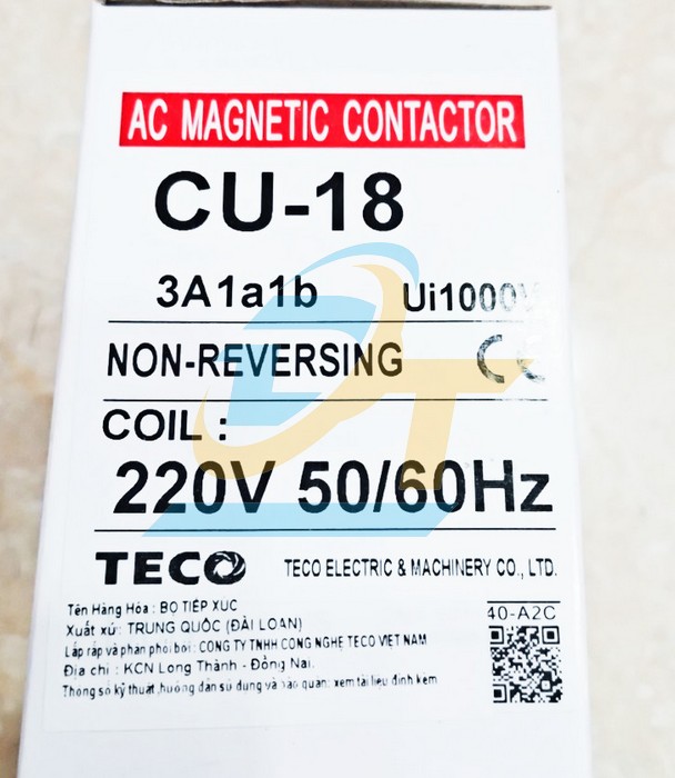 Khởi động từ 3P 18A 220V Teco CU-18  Teco | Gi&aacute; rẻ nhất - C&ocirc;ng Ty TNHH Thương Mại Dịch Vụ Đạt T&acirc;m