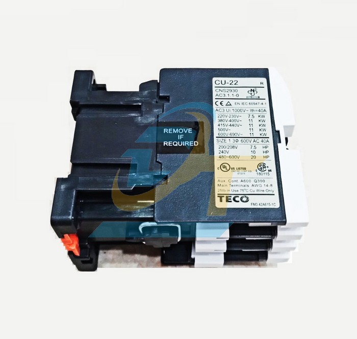 Khởi động từ 3P 22A 220V Teco CU-22  Teco | Gi&aacute; rẻ nhất - C&ocirc;ng Ty TNHH Thương Mại Dịch Vụ Đạt T&acirc;m