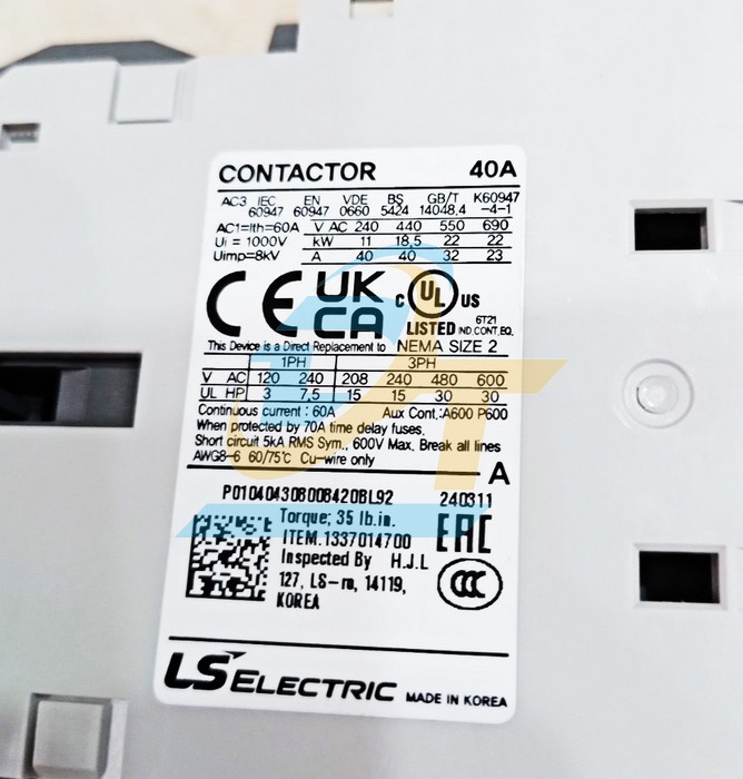 Khởi động từ 3P 40A 220V LS MC-40A (2a2b)  LS | Gi&aacute; rẻ nhất - C&ocirc;ng Ty TNHH Thương Mại Dịch Vụ Đạt T&acirc;m