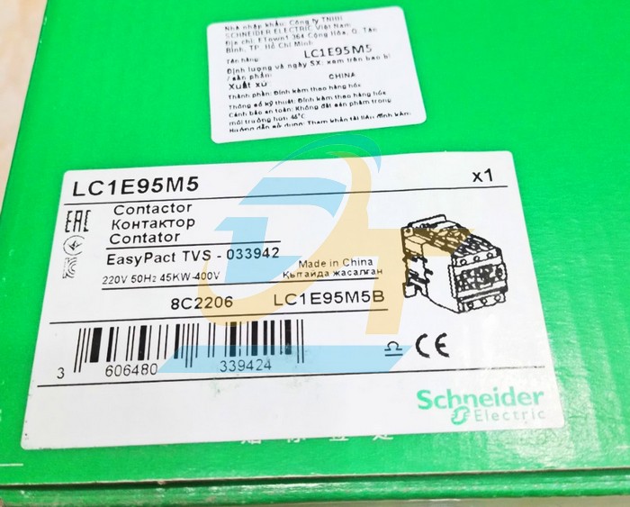 Khởi động từ 3P 95A 220V Schneider LC1E95M5  SCHNEIDER | Gi&aacute; rẻ nhất - C&ocirc;ng Ty TNHH Thương Mại Dịch Vụ Đạt T&acirc;m