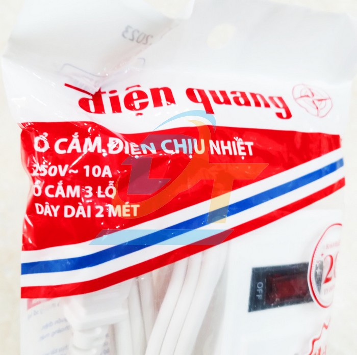 Ổ cắm 3 lỗ d&acirc;y 2m Điện Quang ĐQ002A-02-2M ĐQ002A-02-2M DienQuang | Gi&aacute; rẻ nhất - C&ocirc;ng Ty TNHH Thương Mại Dịch Vụ Đạt T&acirc;m