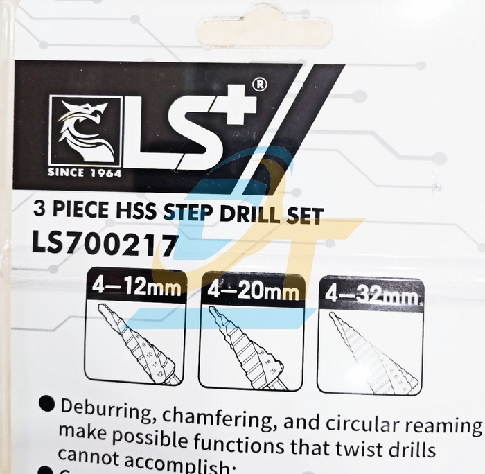 Bộ 3 mũi khoan th&aacute;p xoắn HSS phủ titanium chu&ocirc;i lục gi&aacute;c 4-32mm LS+ LS700217  LS+ | Gi&aacute; rẻ nhất - C&ocirc;ng Ty TNHH Thương Mại Dịch Vụ Đạt T&acirc;m