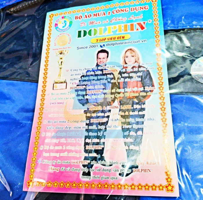 Bộ quần &aacute;o mưa 2 lớp Dolphin A9  DOLPHIN-RAINCOAT | Gi&aacute; rẻ nhất - C&ocirc;ng Ty TNHH Thương Mại Dịch Vụ Đạt T&acirc;m