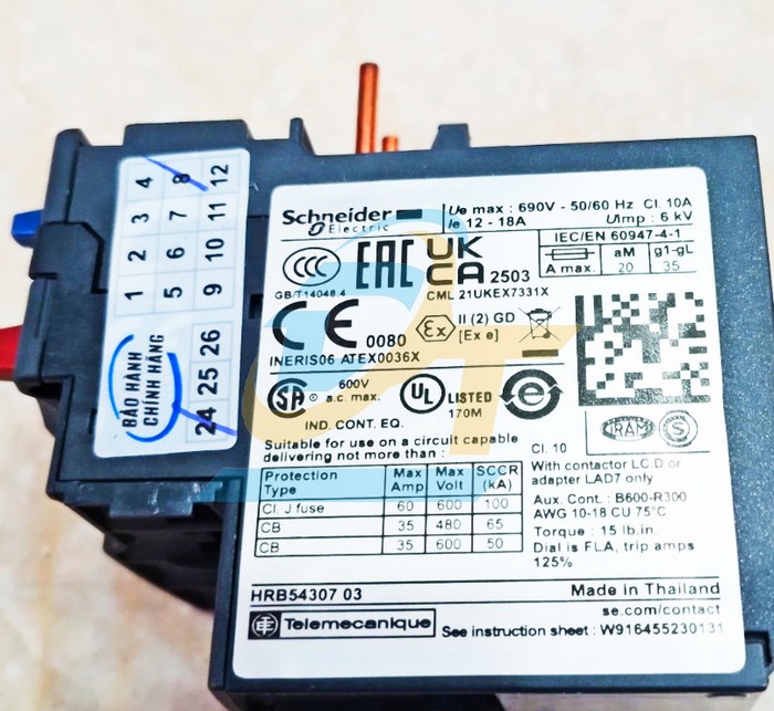 Relay nhiệt 12-18A Schneider LRD21  SCHNEIDER | Gi&aacute; rẻ nhất - C&ocirc;ng Ty TNHH Thương Mại Dịch Vụ Đạt T&acirc;m