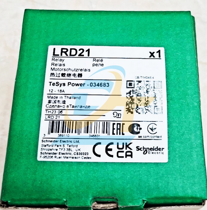 Relay nhiệt 12-18A Schneider LRD21  SCHNEIDER | Gi&aacute; rẻ nhất - C&ocirc;ng Ty TNHH Thương Mại Dịch Vụ Đạt T&acirc;m