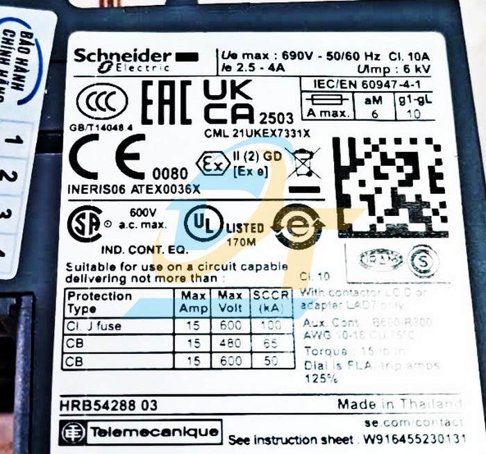 Relay nhiệt 2.5-4A Schneider LRD08  SCHNEIDER | Gi&aacute; rẻ nhất - C&ocirc;ng Ty TNHH Thương Mại Dịch Vụ Đạt T&acirc;m