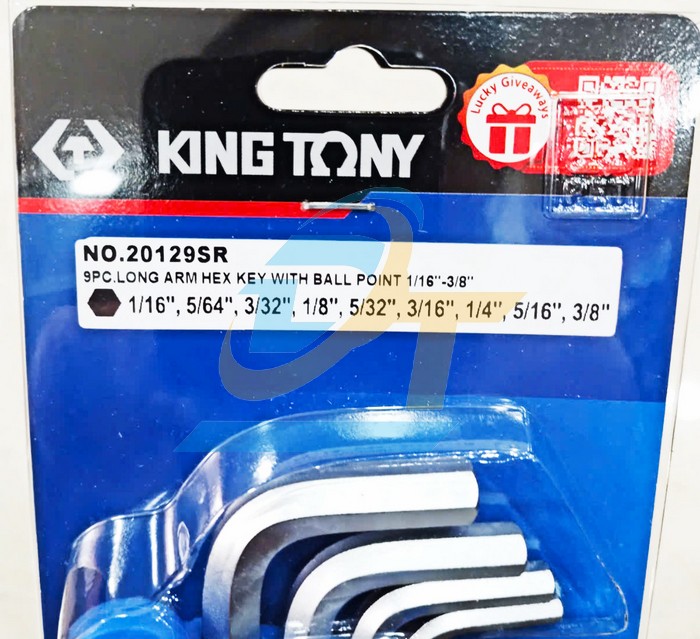 Bộ lục gi&aacute;c bi 9 chi tiết hệ inch 1/16-3/8" Kingtony 20129SR  KingTony | Gi&aacute; rẻ nhất - C&ocirc;ng Ty TNHH Thương Mại Dịch Vụ Đạt T&acirc;m