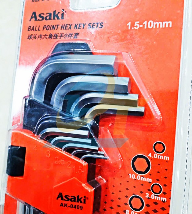 Bộ lục gi&aacute;c bi xi mờ 9 c&acirc;y 1.5-10mm Asaki AK-0409 AK-0409 Asaki | Gi&aacute; rẻ nhất - C&ocirc;ng Ty TNHH Thương Mại Dịch Vụ Đạt T&acirc;m