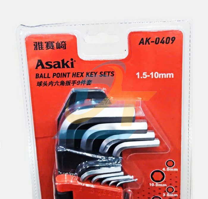 Bộ lục gi&aacute;c bi xi mờ 9 c&acirc;y 1.5-10mm Asaki AK-0409 AK-0409 Asaki | Gi&aacute; rẻ nhất - C&ocirc;ng Ty TNHH Thương Mại Dịch Vụ Đạt T&acirc;m