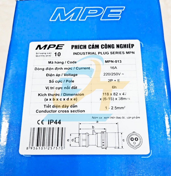 Ph&iacute;ch cắm di động c&oacute; kẹp giữ d&acirc;y 3P 16A MPE MPN-013 MPN-013 MPE | Gi&aacute; rẻ nhất - C&ocirc;ng Ty TNHH Thương Mại Dịch Vụ Đạt T&acirc;m