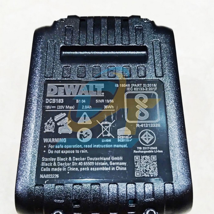 Pin 20V 2.0Ah XR Li-ion Dewalt DCB183-B1  DEWALT | Gi&aacute; rẻ nhất - C&ocirc;ng Ty TNHH Thương Mại Dịch Vụ Đạt T&acirc;m
